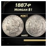 1887-p Morgan Dollar $1 Grades ms63