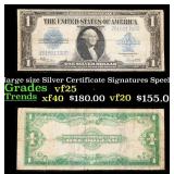 1923 $1 large size Silver Certificate Grades vf+ S