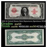 1923 $1 United States Note Grades Select AU Signat