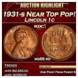 1931-s Lincoln Cent Near Top Pop! 1c ms66 rd SEGS