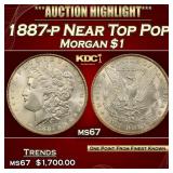 1887-p Morgan Dollar Near Top Pop $1 ms67 SEGS