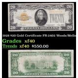 1928 $20 Gold Certificate FR-2402 Woods/Mellon Gra