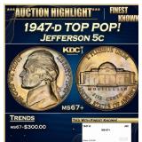 1947-d Jefferson Nickel TOP POP! 5c ms67+ SEGS