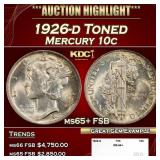 1926-d Mercury Dime Toned 10c ms65+ FSB SEGS