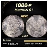 1888-p Morgan Dollar $1 Grades ms65