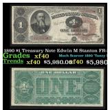 1890 $1 Treasury Note Edwin M Stanton Grades xf FR