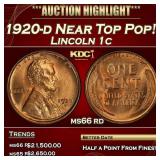 1920-d Lincoln Cent Near Top Pop! 1c ms66 rd SEGS