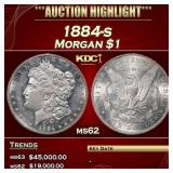 1884-s Morgan Dollar $1 ms62 USCG