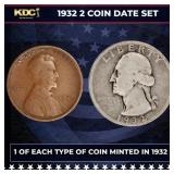 1932 5 Coin Date Set, 1 Of Each Type Of Coin Minte