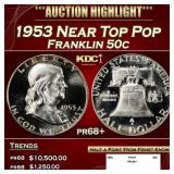 1953 Proof Franklin Half Dollar Near Top Pop 50c p