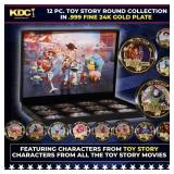 12 Coin Toy Story Gold Plated Round Collection In