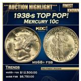 1938-s Mercury Dime TOP POP! 10c ms68+ fsb SEGS