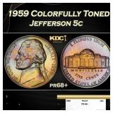 1959 Proof Jefferson Nickel Colorfully Toned 5c pr