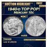 1940-d Mercury Dime TOP POP! 10c ms68 SEGS