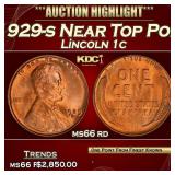 1929-s Lincoln Cent Near Top Pop! 1c ms66 rd SEGS