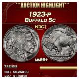 1923-p Buffalo Nickel 5c ms66+ SEGS