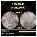 1880-p Morgan Dollar $1 Grades ms64