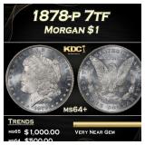 1878-p 7tf Morgan Dollar $1 Grades ms64+