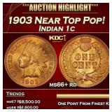 1903 Indian Cent Near Top Pop! 1c ms66+ rd SEGS