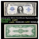 1923 $1 large size Silver Certificate Grades Selec