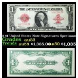 1923 $1 United States Note Grades Select AU Signat