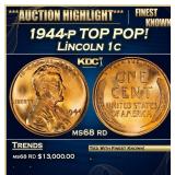1944-p Lincoln Cent TOP POP! 1c Grades ms68 rd