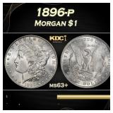 1896-p Morgan Dollar $1 Grades ms63+
