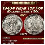 1940-p Walking Liberty Half Dollar Near Top Pop 50