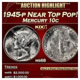 1945-p Mercury Dime Near Top Pop! 10c ms68 SEGS