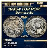 1935-s Buffalo Nickel TOP POP! 5c ms67+ SEGS