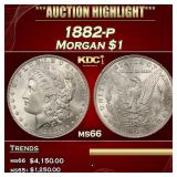 1882-p Morgan Dollar $1 ms66 SEGS