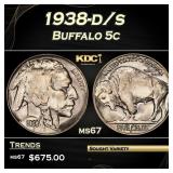 1938-d/s Buffalo Nickel 5c ms67 SEGS