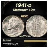 1941-d Mercury Dime 10c ms67 fsb SEGS
