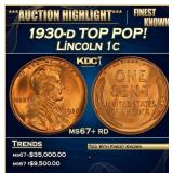 1930-d Lincoln Cent TOP POP! 1c ms67+ rd SEGS