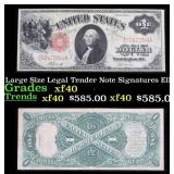 1917 $1 Large Size Legal Tender Note Grades xf Sig