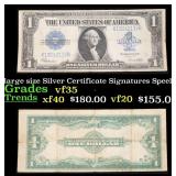 1923 $1 large size Silver Certificate Grades vf++