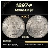1897-p Morgan Dollar $1 Grades ms65