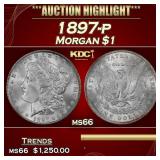 1897-p Morgan Dollar $1 ms66 SEGS