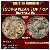 1930-s Buffalo Nickel Near Top Pop 5c ms66+ SEGS