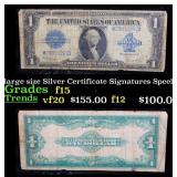 1923 $1 large size Silver Certificate Grades f+ Si