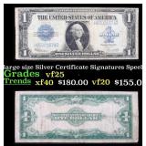 1923 $1 large size Silver Certificate Grades vf+ S