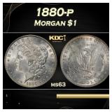 1880-p Morgan Dollar $1 Grades ms63