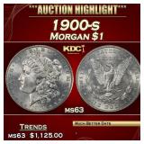 1900-s Morgan Dollar $1 Grades ms63