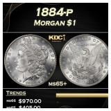 1884-p Morgan Dollar $1 Grades ms65+