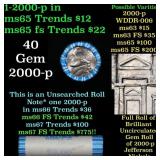 BU Shotgun Jefferson 5c roll, 2000-p 40 pcs Bank $