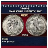 1946-s Walking Liberty Half Dollar 50c Grades ms66
