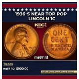 1936-s Lincoln Cent Near Top Pop 1c ms67 rd SEGS