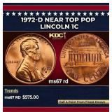 1972-d Lincoln Cent Near Top Pop 1c ms67 rd SEGS