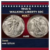 1945-s Walking Liberty Half Dollar 50c Grades ms66