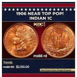 1906 Indian Cent Near Top Pop! 1c ms66 rd SEGS